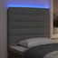 LED sengegavl med LED-lysstrimler Lysegrå 100 cm Stof