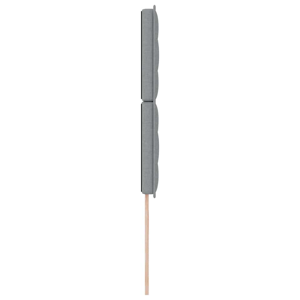 LED sengegavl med LED-lysstrimler Lysegrå 100 cm Stof