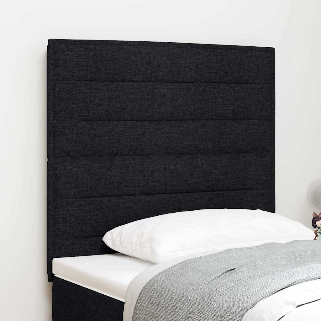 LED sengegavl med LED-lysstrimler Sort 100 cm Stof