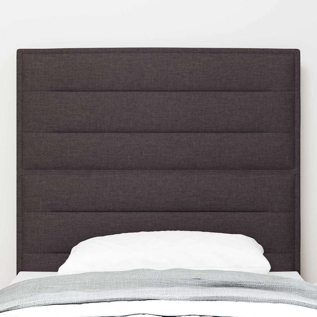 LED sengegavl med LED-lysstrimler Mørk Brun 100 cm Stof