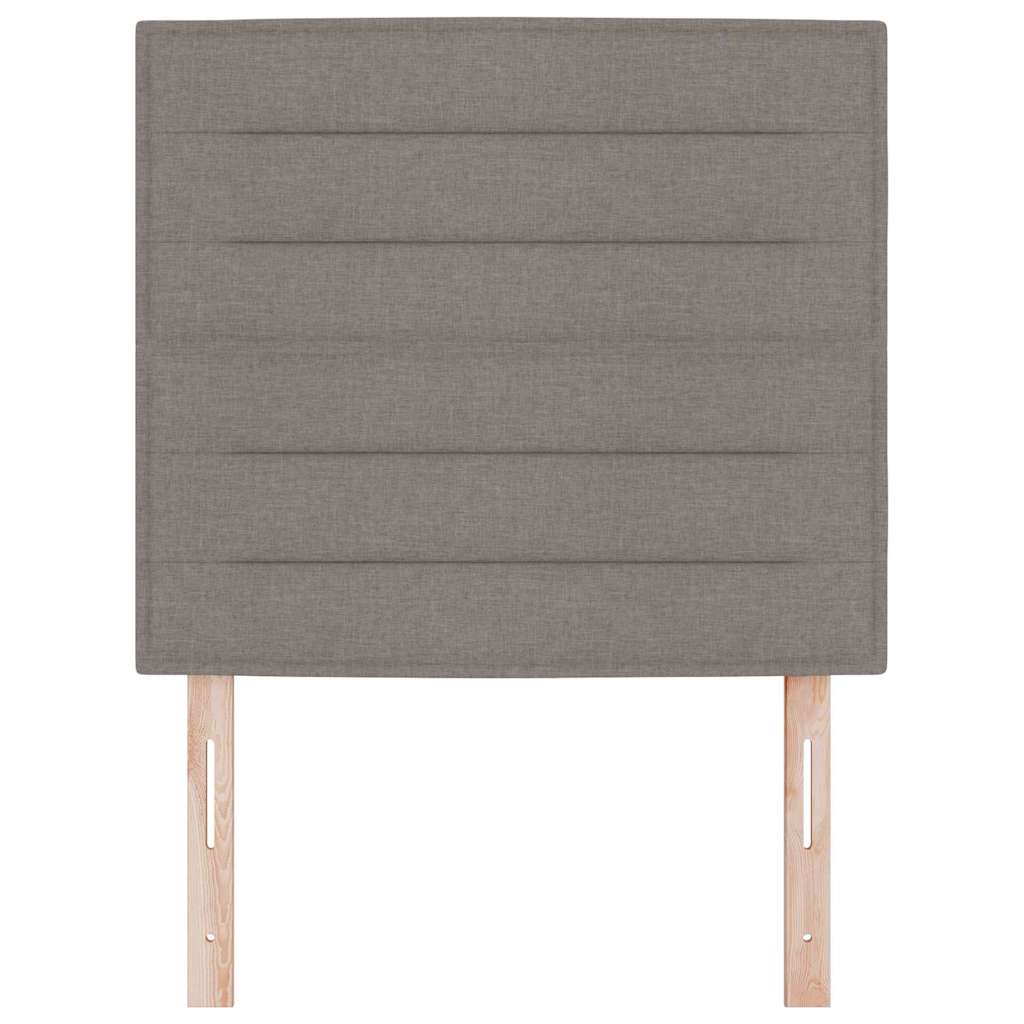 LED sengegavl med LED-lysstrimler Gråbrun 100 cm Stof