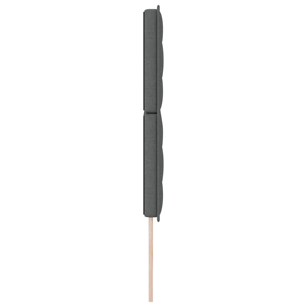 LED sengegavl med LED-lysstrimler Mørkegrå 144 cm Stof