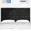 LED sengegavl med LED-lysstrimler Sort 144 cm Stof