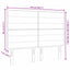 LED sengegavl med LED-lysstrimler Gråbrun 144 cm Stof
