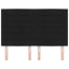 LED sengegavl med LED-lysstrimler Sort 160 cm Stof