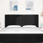 LED sengegavl med LED-lysstrimler Sort 180 cm Stof
