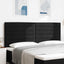 LED sengegavl med LED-lysstrimler Sort 200 cm Stof