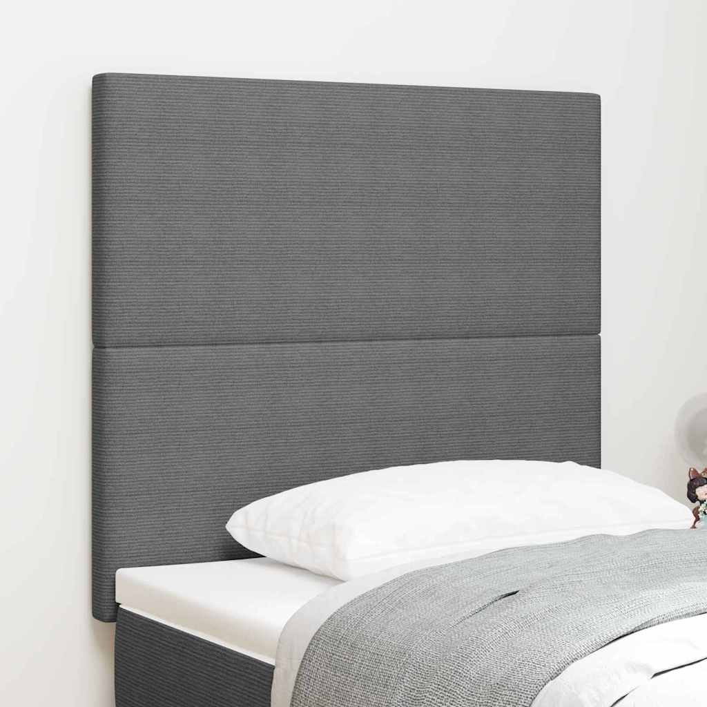 LED sengegavl med LED-lysstrimler Lysegrå 80 cm Velourstof