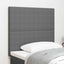 LED sengegavl med LED-lysstrimler Lysegrå 90 cm Velourstof