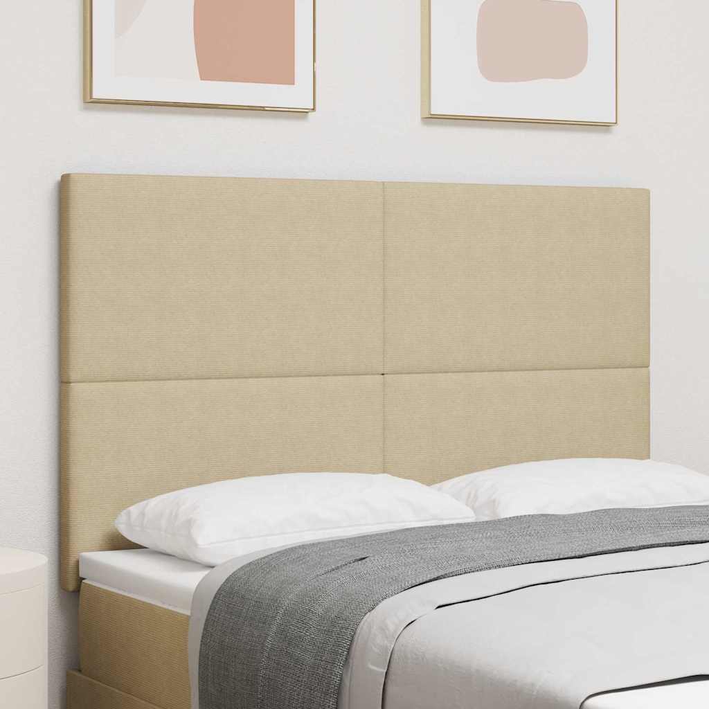 LED sengegavl med LED-lysstrimler Grågrøn 144 cm Velourstof