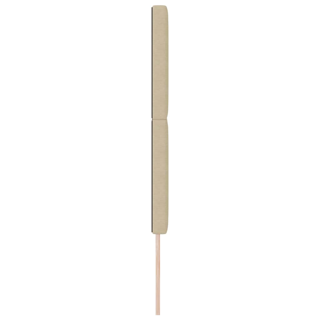 LED sengegavl med LED-lysstrimler Grågrøn 144 cm Velourstof