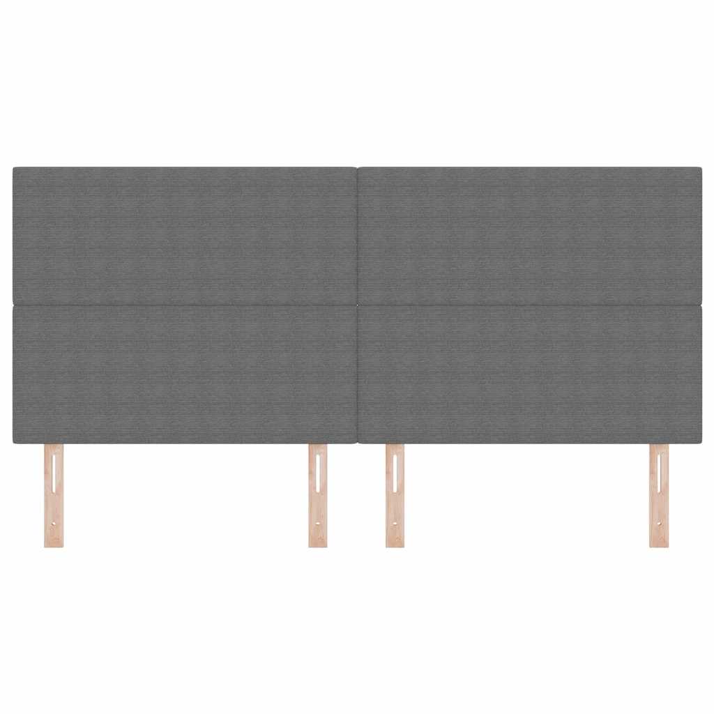 LED sengegavl med LED-lysstrimler Lysegrå 200 cm Velourstof