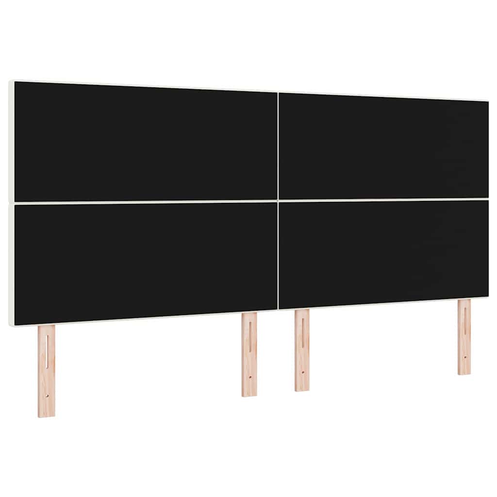 LED sengegavl med LED-lysstrimler Creme 200 cm Velourstof