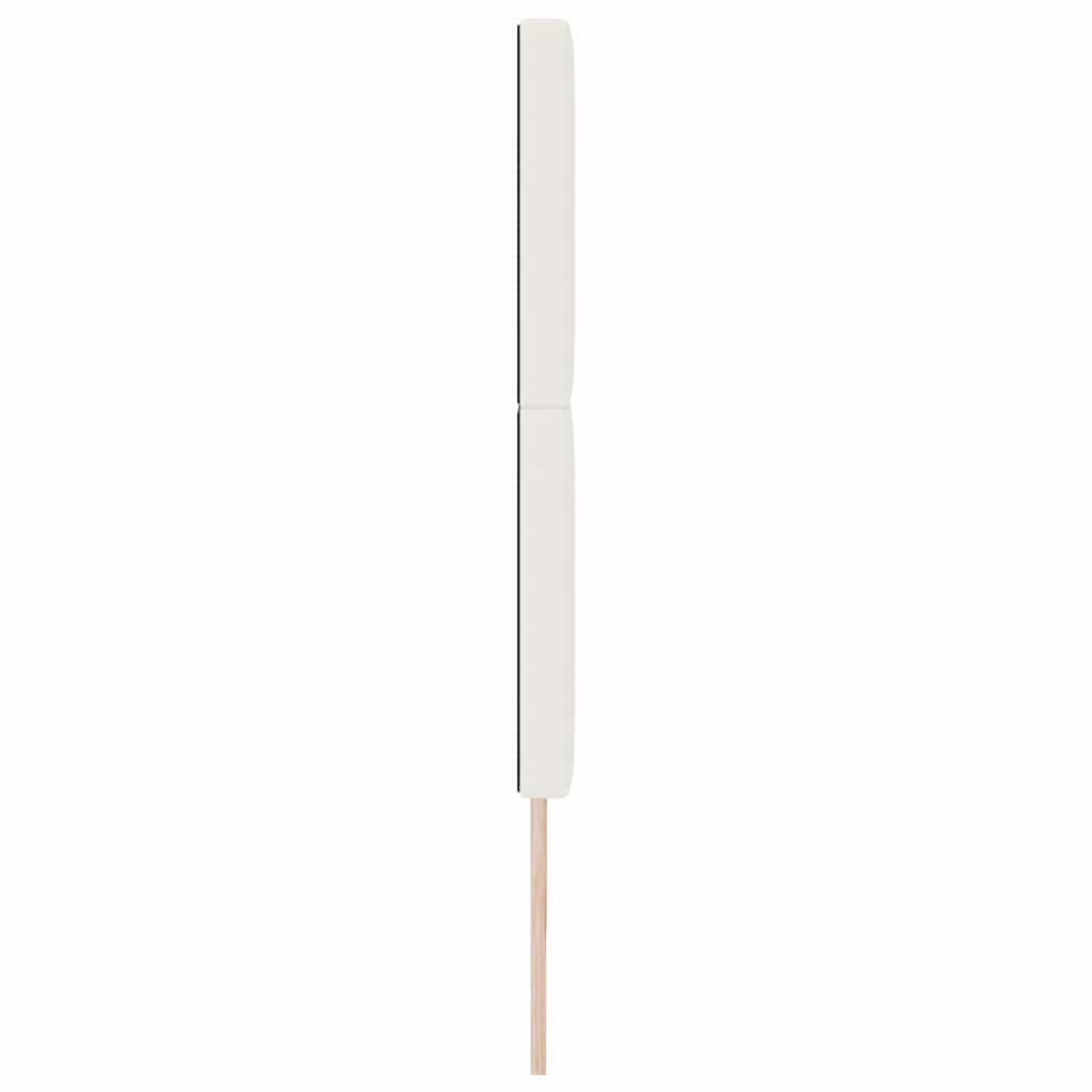 LED sengegavl med LED-lysstrimler Creme 200 cm Velourstof