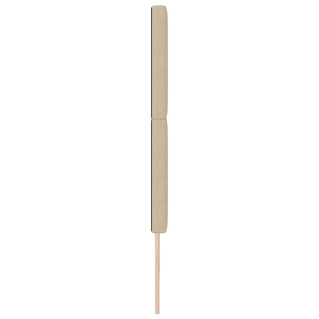 LED sengegavl med LED-lysstrimler Grågrøn 200 cm Velourstof