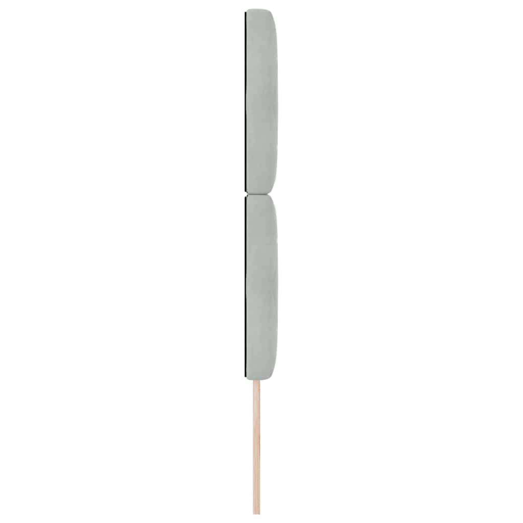 LED sengegavl med LED-lysstrimler Lysegrå 80 cm Fløjl