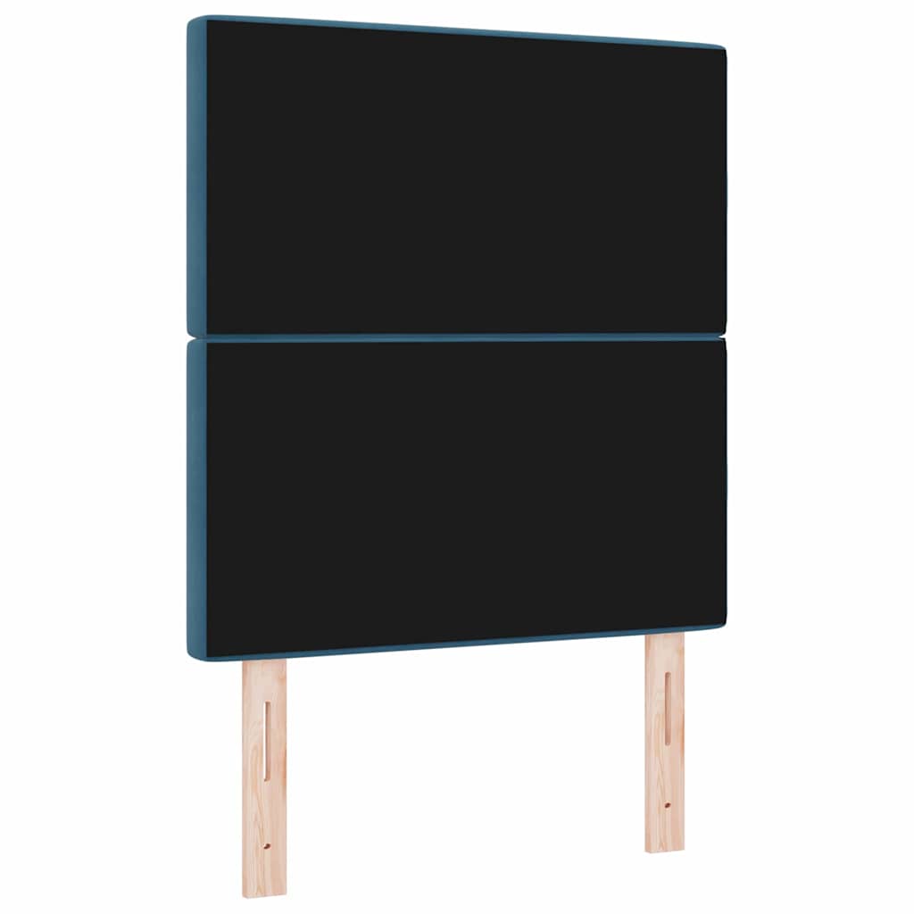 LED sengegavl med LED-lysstrimler Mørk blå 80 cm Fløjl