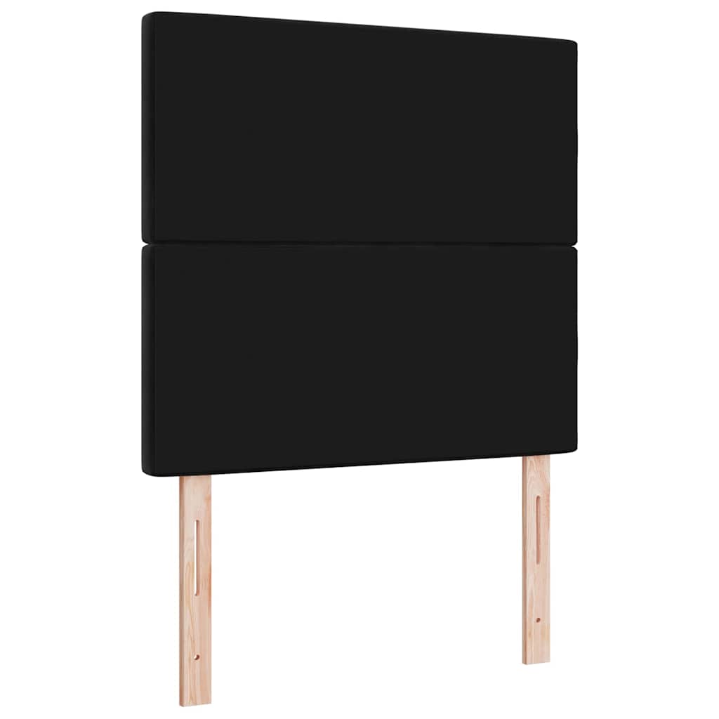 LED sengegavl med LED-lysstrimler Sort 100 cm Fløjl