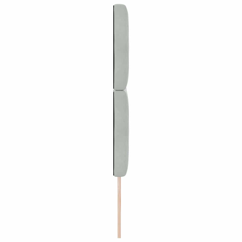 LED sengegavl med LED-lysstrimler Lysegrå 144 cm Fløjl