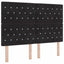 LED sengegavl med LED-lysstrimler Sort 144 cm Fløjl