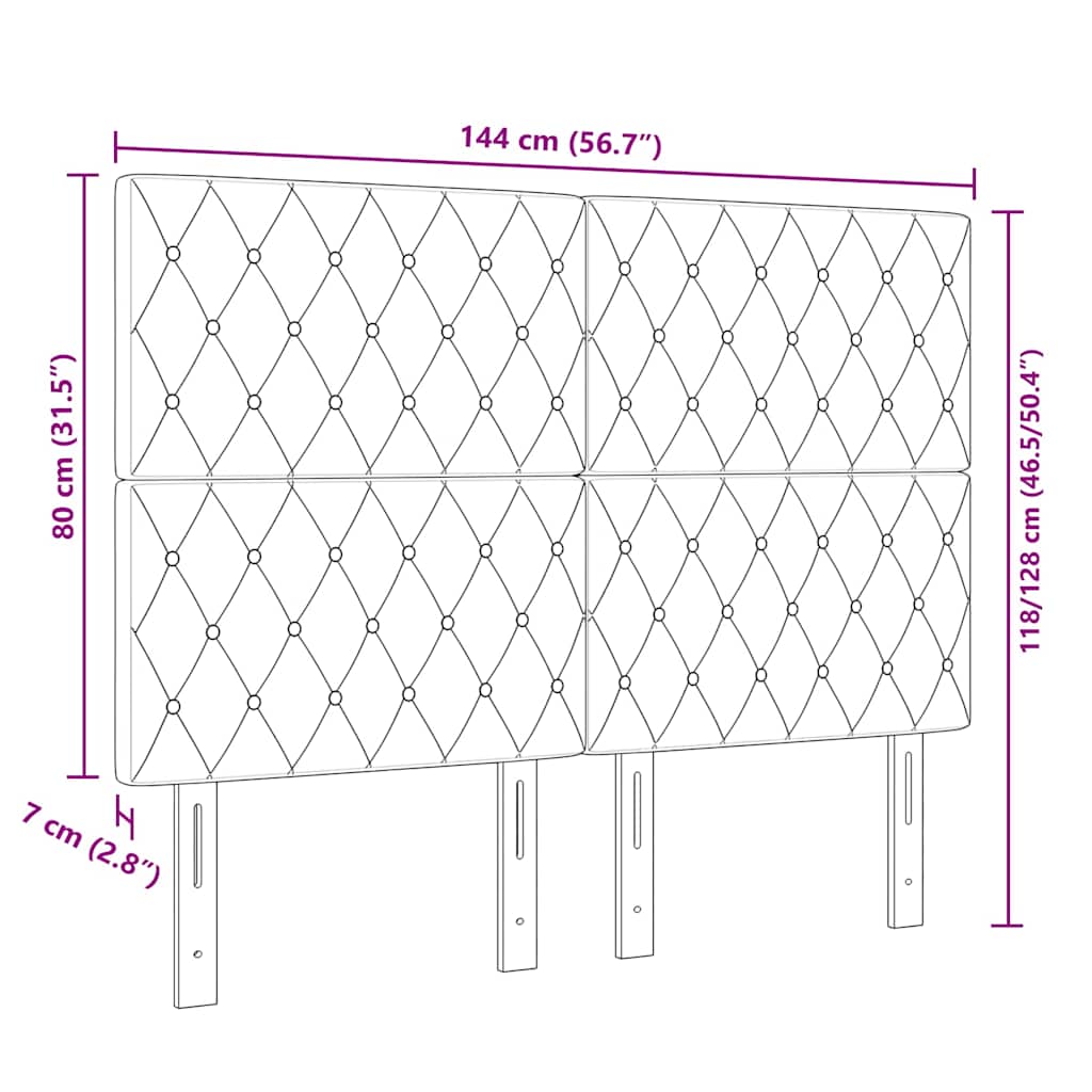 LED sengegavl med LED-lysstrimler Lyserød 144 cm Fløjl