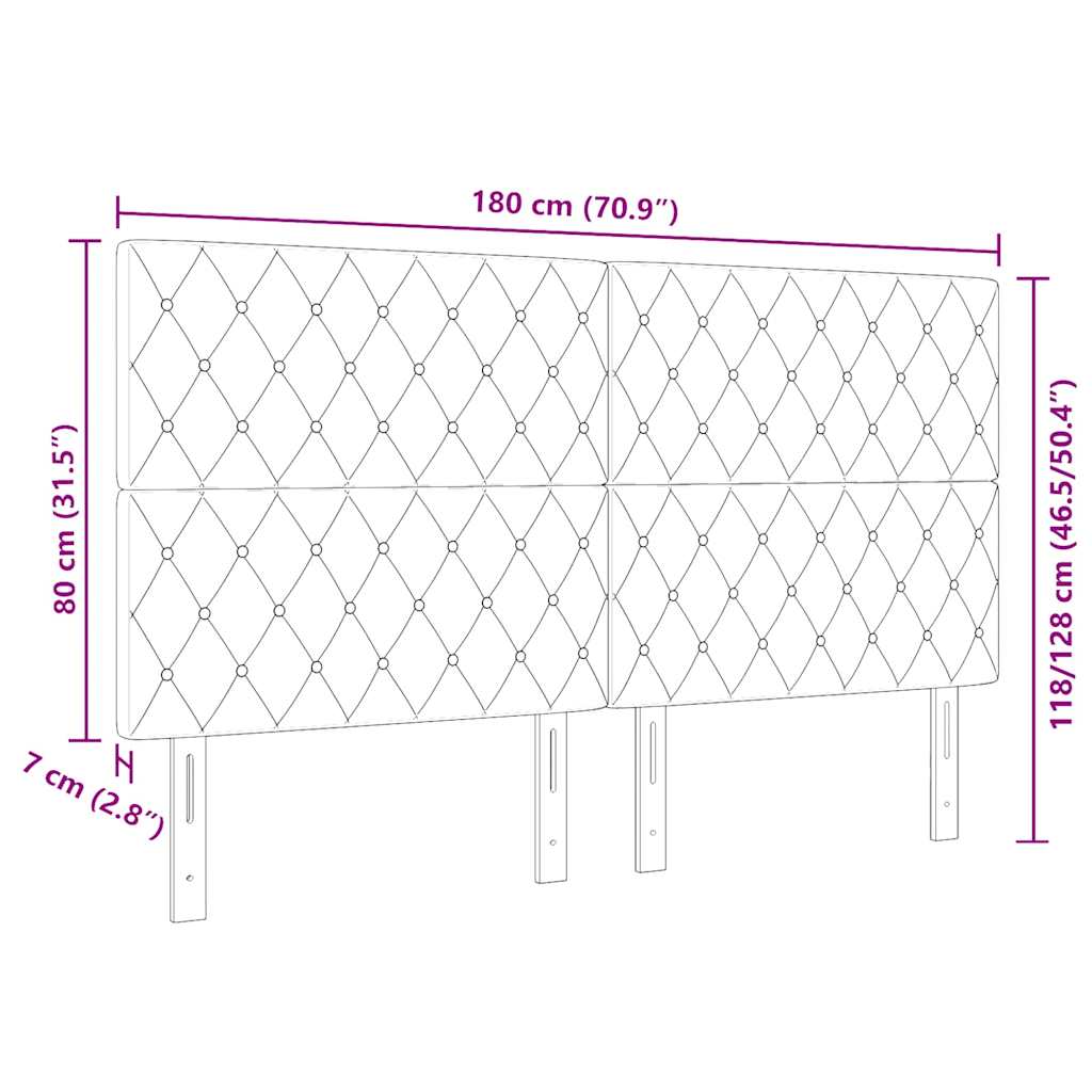 LED sengegavl med LED-lysstrimler Lyserød 180 cm Fløjl
