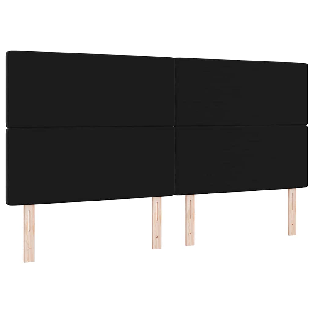LED sengegavl med LED-lysstrimler Sort 200 cm Fløjl