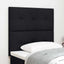 LED sengegavl med LED-lysstrimler Sort 80 cm Stof