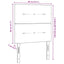 LED sengegavl med LED-lysstrimler Gråbrun 80 cm Stof