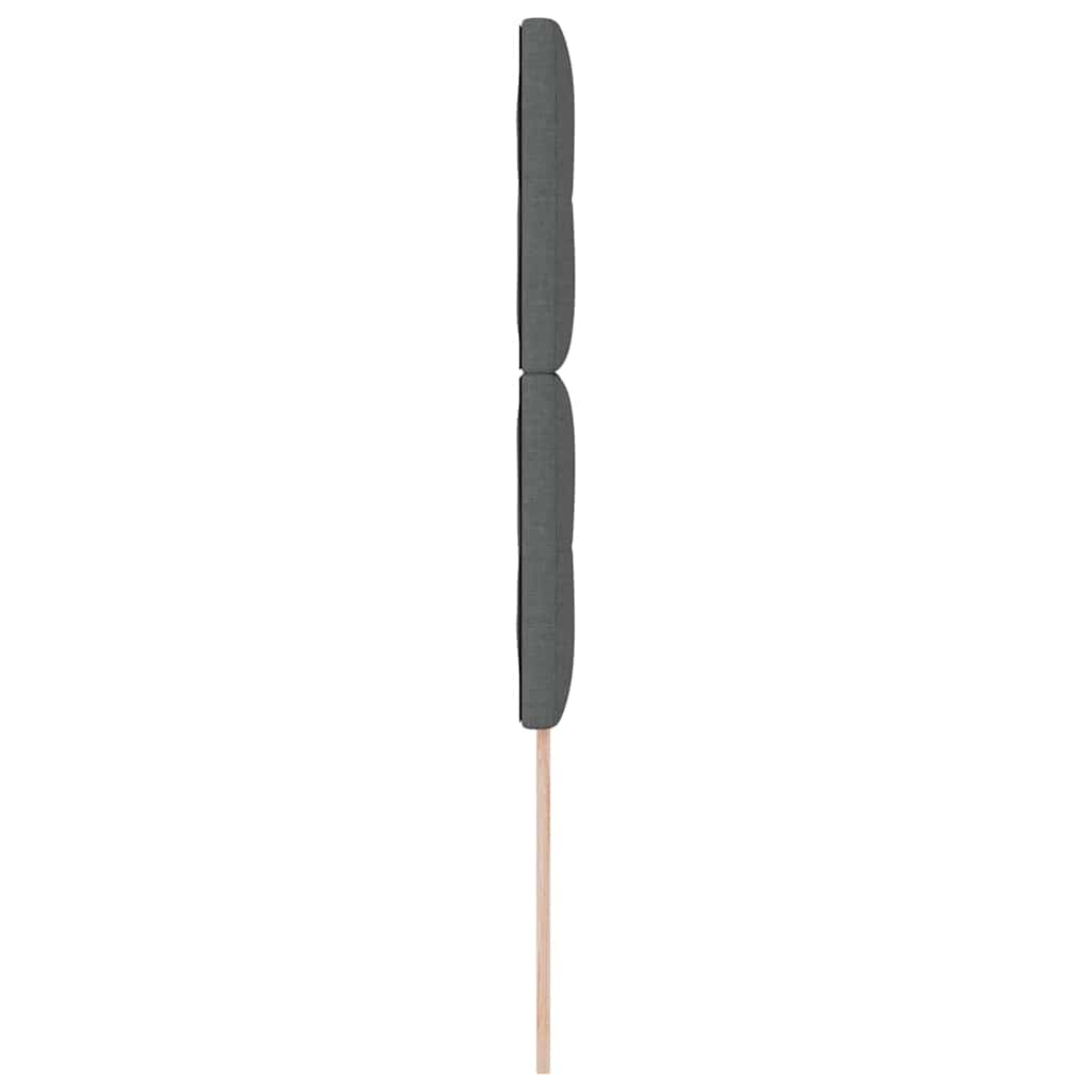 LED sengegavl med LED-lysstrimler Mørkegrå 90 cm Stof