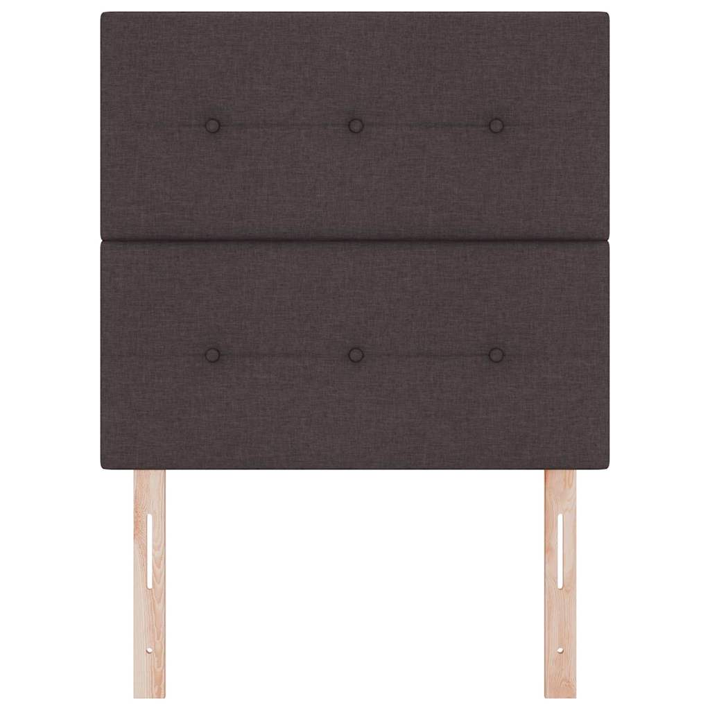 LED sengegavl med LED-lysstrimler Mørk Brun 90 cm Stof