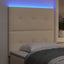 LED sengegavl med LED-lysstrimler Creme 90 cm Stof