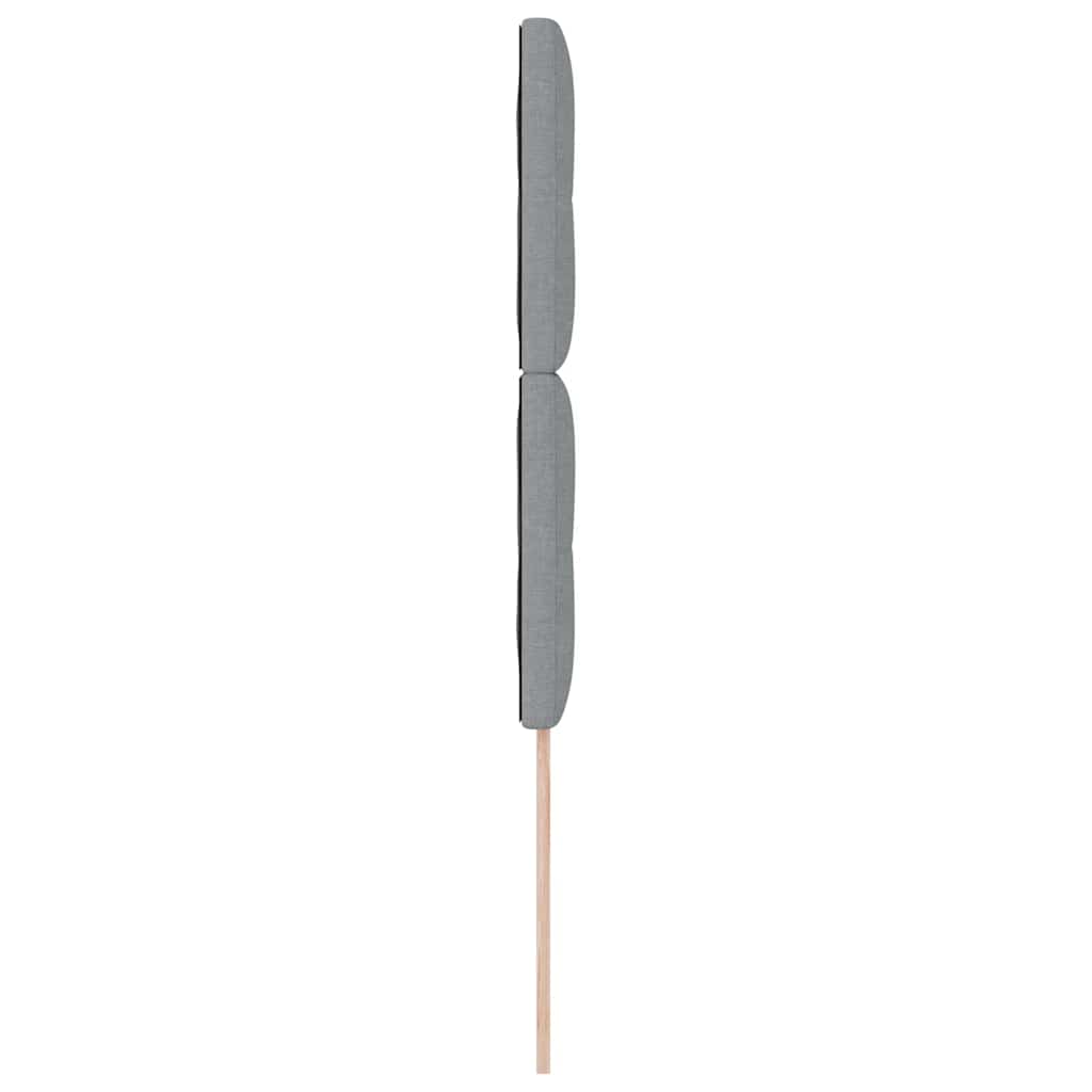 LED sengegavl med LED-lysstrimler Lysegrå 100 cm Stof
