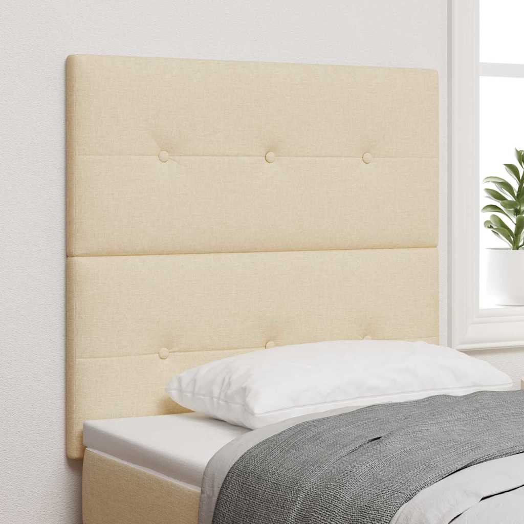 LED sengegavl med LED-lysstrimler Creme 100 cm Stof