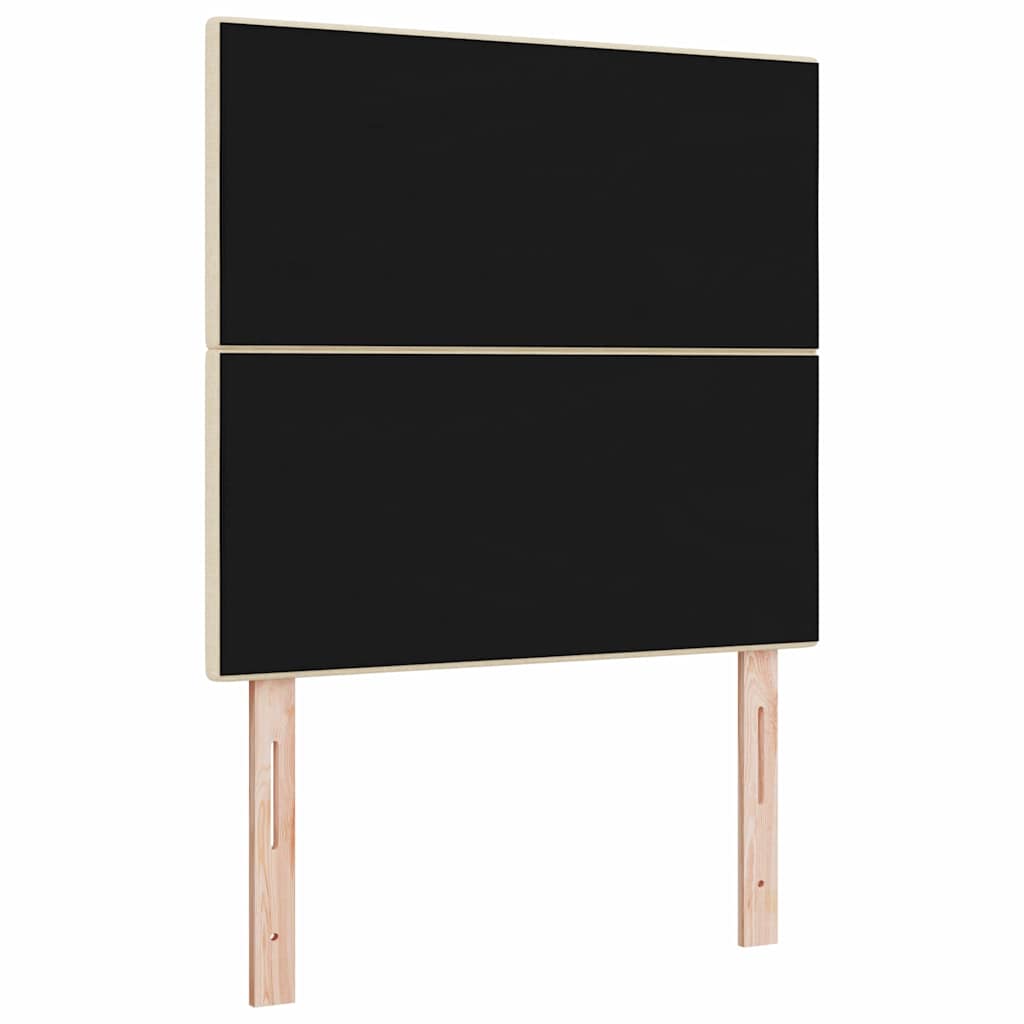 LED sengegavl med LED-lysstrimler Creme 100 cm Stof