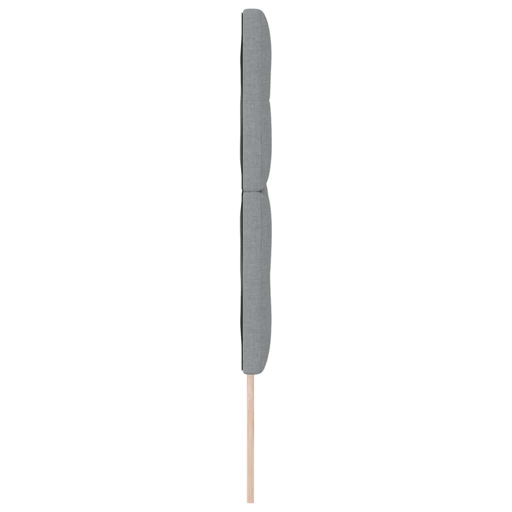 LED sengegavl med LED-lysstrimler Lysegrå 144 cm Stof