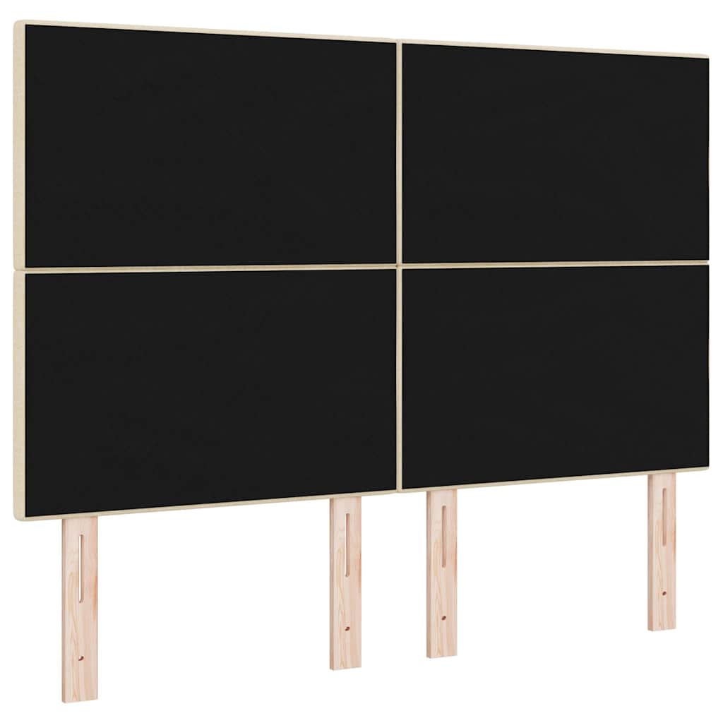 LED sengegavl med LED-lysstrimler Creme 144 cm Stof