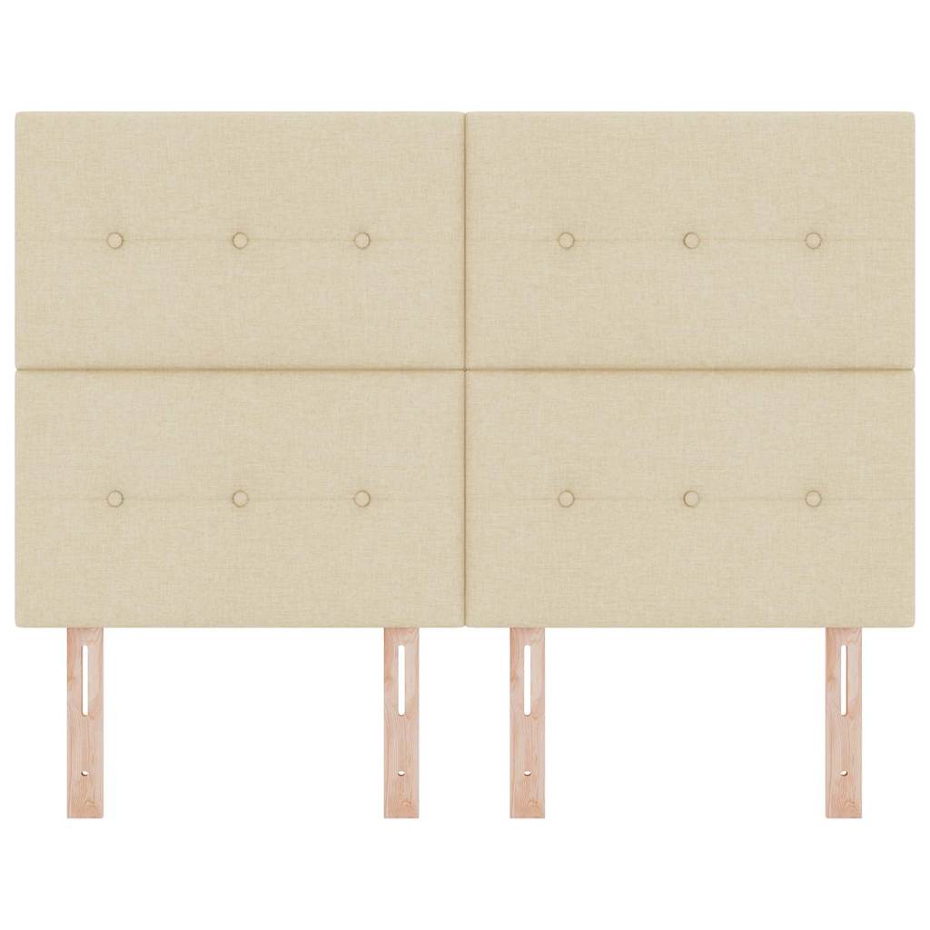 LED sengegavl med LED-lysstrimler Creme 144 cm Stof