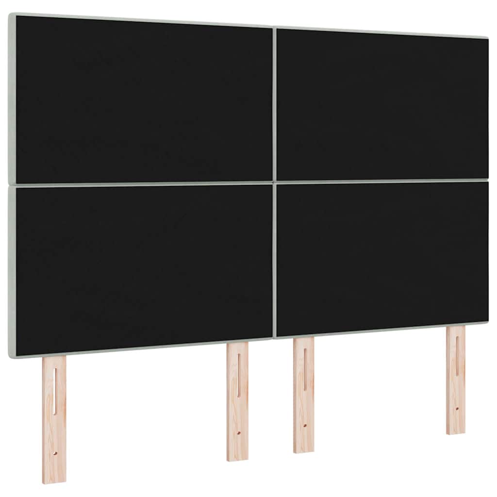LED sengegavl med LED-lysstrimler Lysegrå 144 cm Fløjl