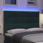 LED sengegavl med LED-lysstrimler Grøn 144 cm Fløjl