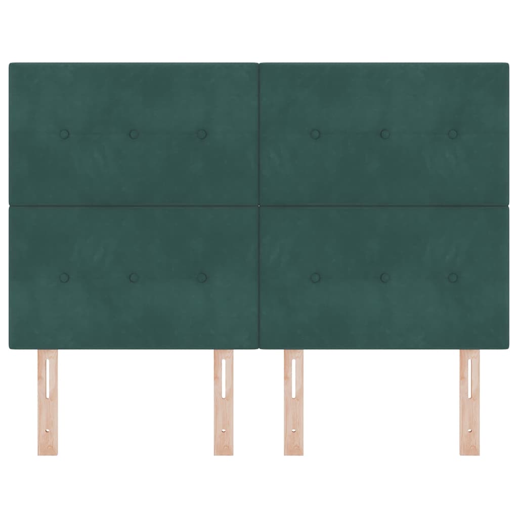 LED sengegavl med LED-lysstrimler Grøn 144 cm Fløjl