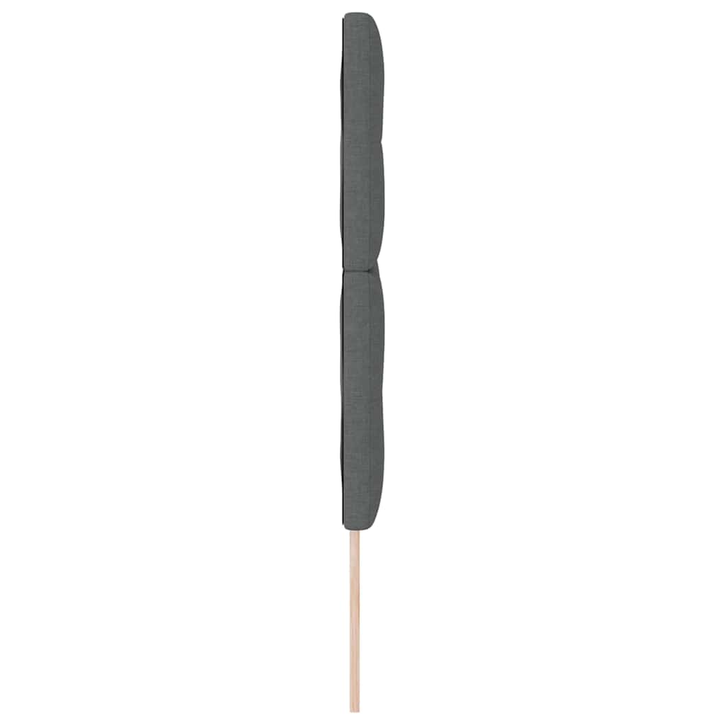 LED sengegavl med LED-lysstrimler Mørkegrå 160 cm Stof
