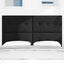 LED sengegavl med LED-lysstrimler Sort 160 cm Stof