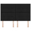LED sengegavl med LED-lysstrimler Sort 160 cm Stof
