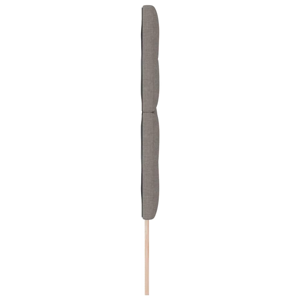 LED sengegavl med LED-lysstrimler Gråbrun 160 cm Stof