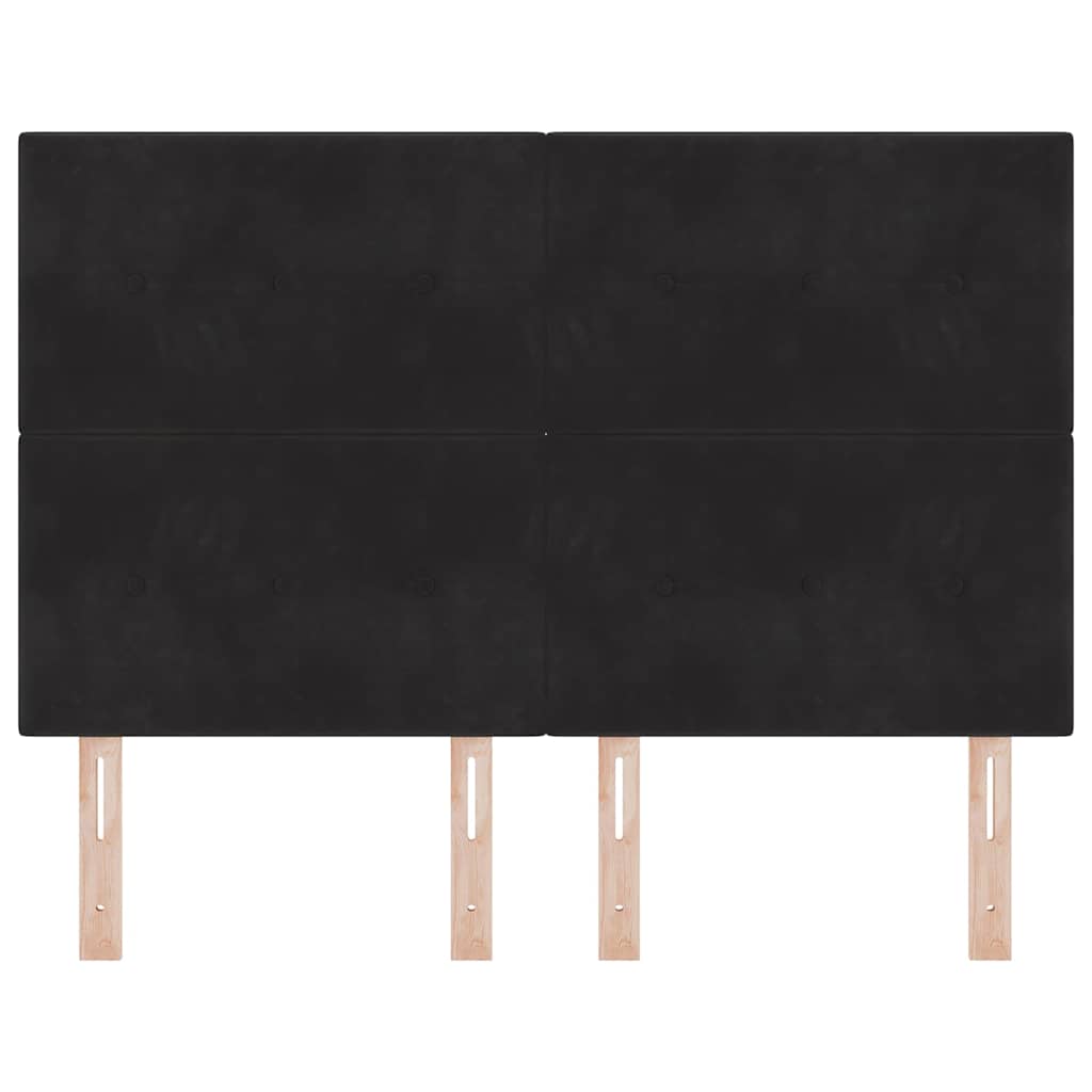 LED sengegavl med LED-lysstrimler Sort 160 cm Fløjl
