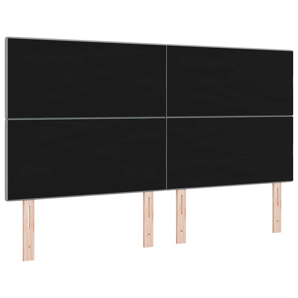 LED sengegavl med LED-lysstrimler Lysegrå 180 cm Stof