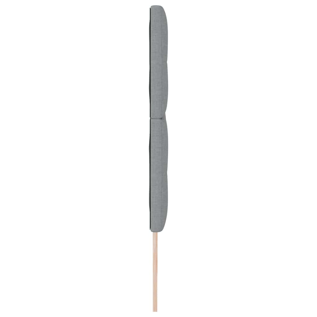 LED sengegavl med LED-lysstrimler Lysegrå 180 cm Stof