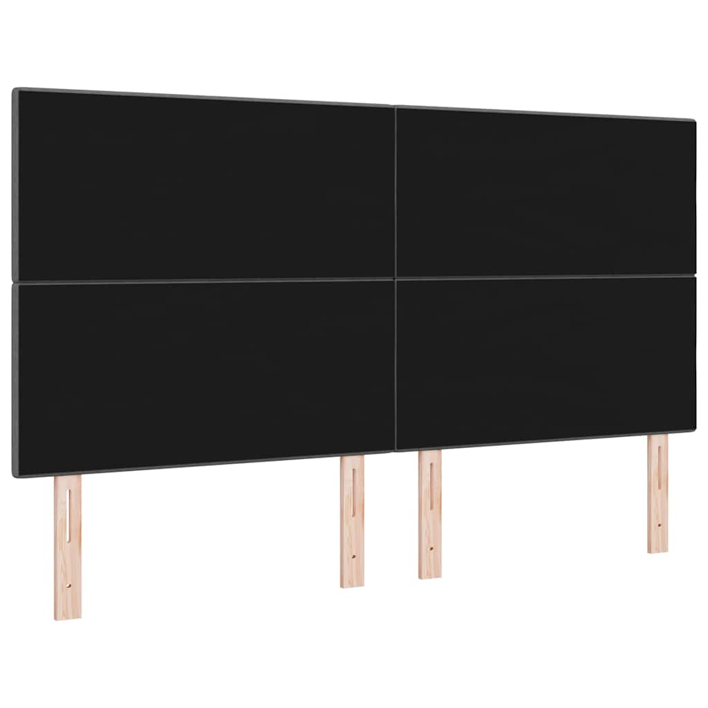 LED sengegavl med LED-lysstrimler Mørkegrå 180 cm Stof
