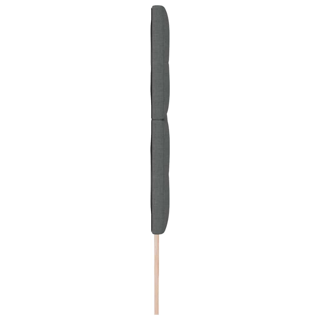 LED sengegavl med LED-lysstrimler Mørkegrå 180 cm Stof
